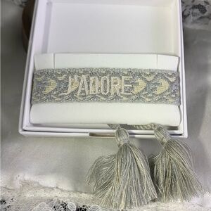 Adore Silver and White Elephant Bracelet with Tassels New in Box